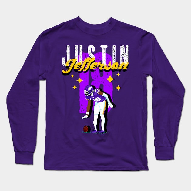 Justin Jefferson 18 - Minnesota Vikings Long Sleeve T-Shirt by Mic jr